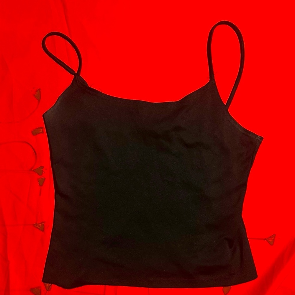 Pogtry Cropped Black Tank Top